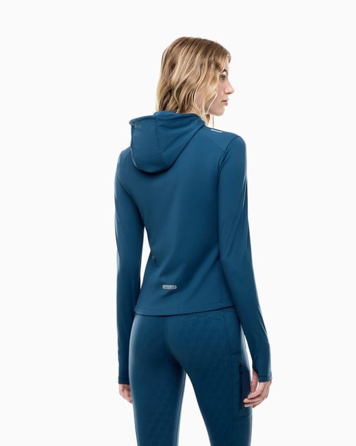 EA7 Blue Slim-Fit Full-Zip Hoodie Ventus7