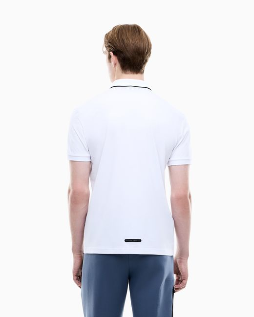 EA7 White Regular Fit Polo Shirt Natural Ventus 7 for men