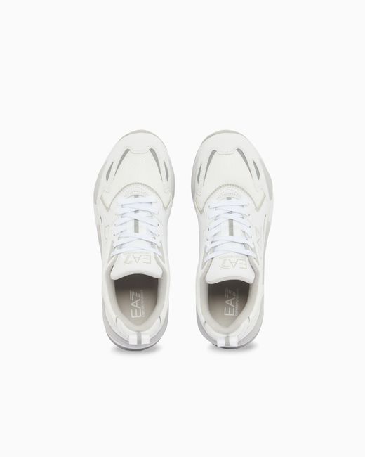 EA7 White Sneakers Ace Runner New With Rubber Soles