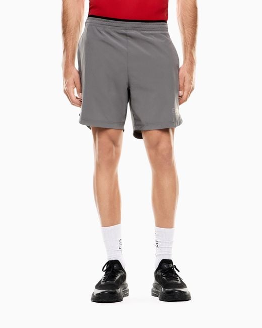 EA7 Gray Shorts Vigor 7 Regular Fit 2-In-1 for men