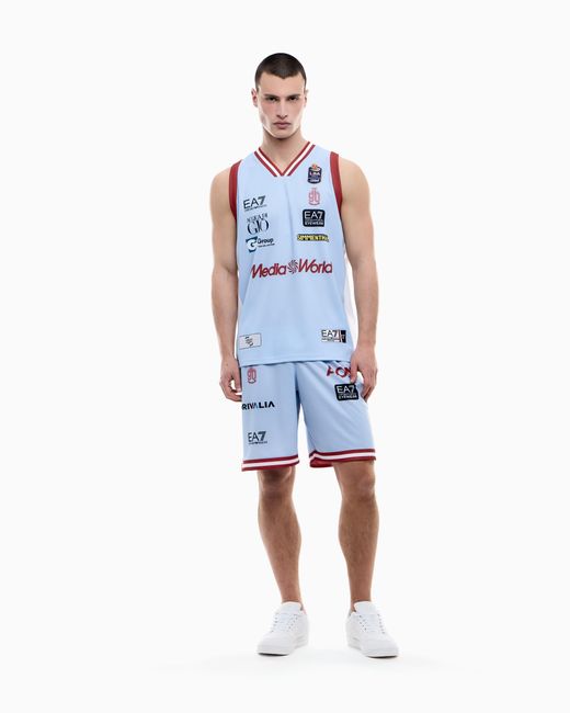 EA7 White Olimpia Milano Championship 25/26 Replica Shorts for men
