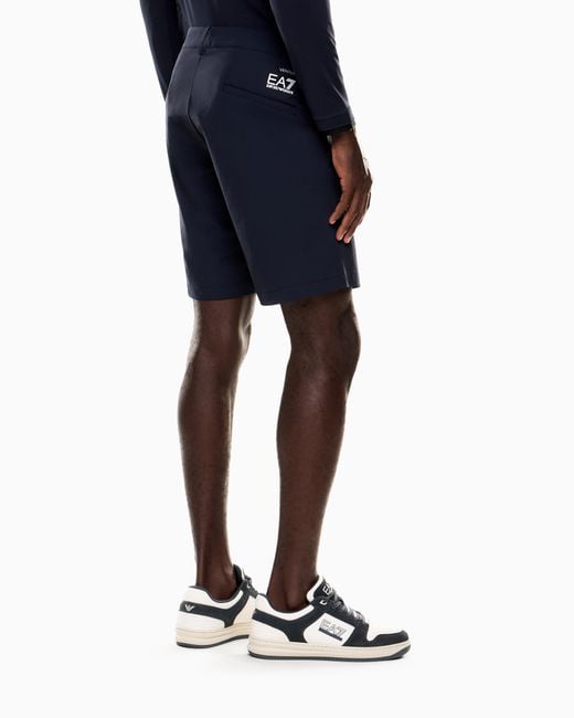 EA7 Blue Slim Fit Bermuda Shorts for men