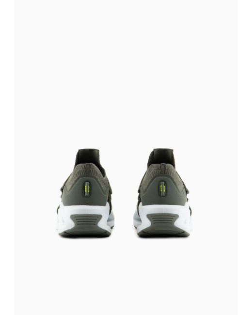 EA7 Green Sneaker Infinity Aus Strick Und Nubukleder