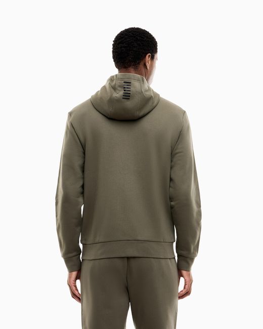 EA7 Green Regular Fit Full-Zip Hoodie Core Identity for men