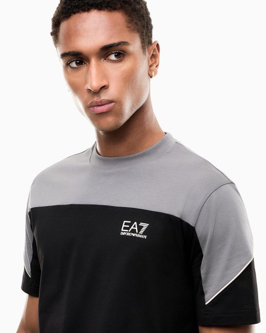 EA7 Black Regular Fit T-Shirt for men