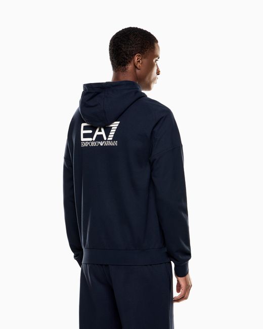 Felpa Con Cappuccio Visibility di EA7 in Blue da Uomo
