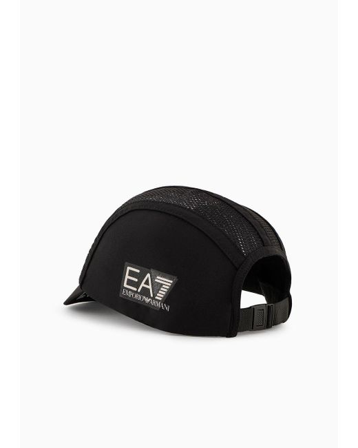 EA7 Black Ventus7 Technical-fabric Baseball Cap