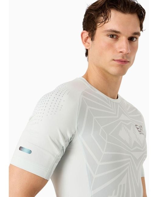 EA7 Gray Dynamic Athlete T-shirt In Vigor7 Technical Fabric for men