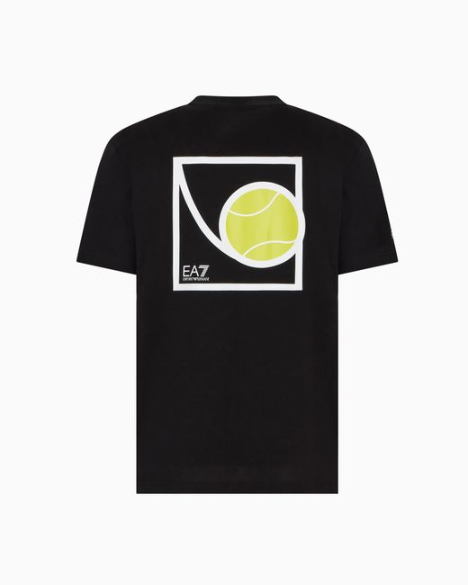 EA7 Internazionali Bnl D'Italia T-Shirt Mit Print, Gefertigt Aus Baumwolle Mit Rundhalsausschnitt in Black für Herren