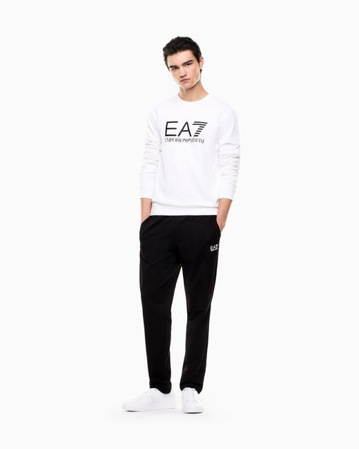 EA7 White Slim Sweatshirt Core Identity for men