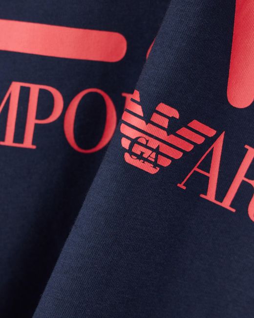 EA7 Blue Armani Olimpia Milano Pure Cotton T-Shirt for men
