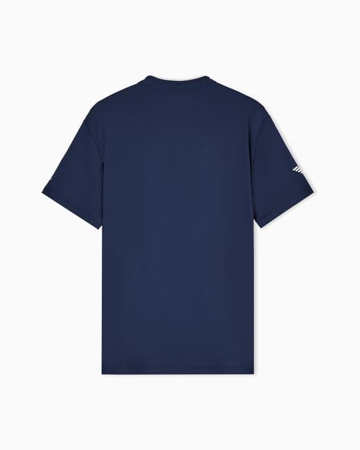 EA7 Blue Ventus7 Polo With Henley Collar Tennis Pro for men