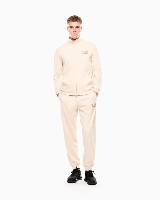 EA7 Natural Visibility Pure Cotton Zip-Up Tracksuit for men