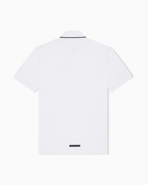 EA7 White Regular Fit Polo Shirt Natural Ventus 7 for men