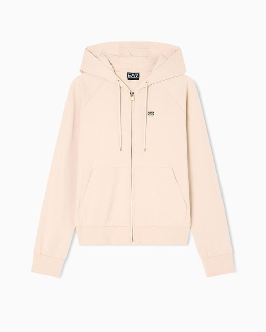 EA7 Natural Core Lady Sweatshirt Mit Kapuze Aus Baumwollstretch