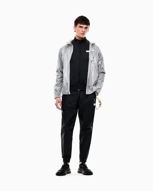 EA7 White Dynamic Athlete Hooded Jacket for men
