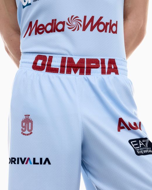 EA7 White Olimpia Milano Championship 25/26 Replica Shorts for men