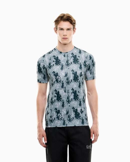 EA7 Blue Slim Fit T-Shirt Vigor 7 for men