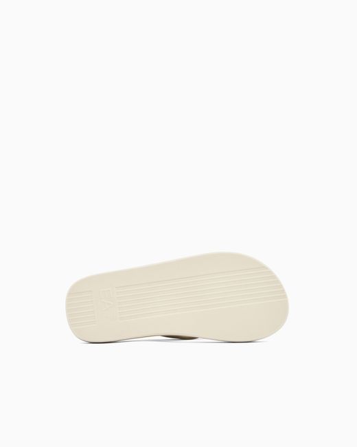 EA7 White Rubber Flip-Flops With Logo