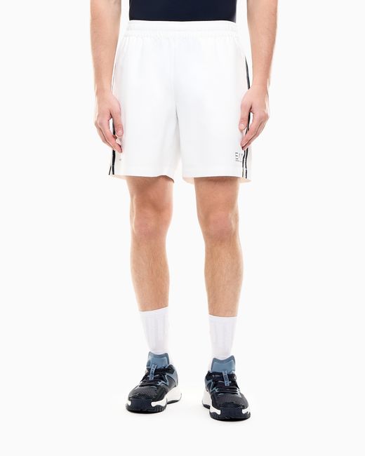 EA7 White Shorts Tennis Pro With Ventus7 Technology for men