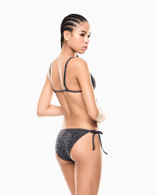 EA7 Black Monogram Triangle Bikini