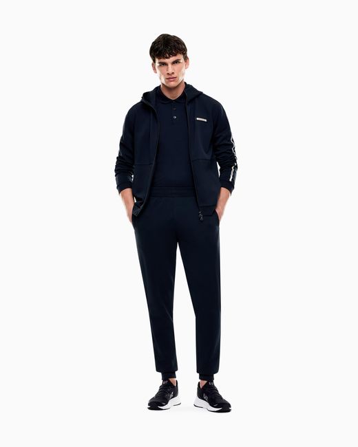 EA7 Blue Logo Series Cotton-Blend Joggers for men