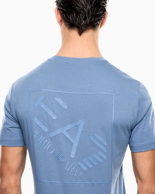 EA7 Blue Logo Series Cotton-Jersey T-Shirt for men
