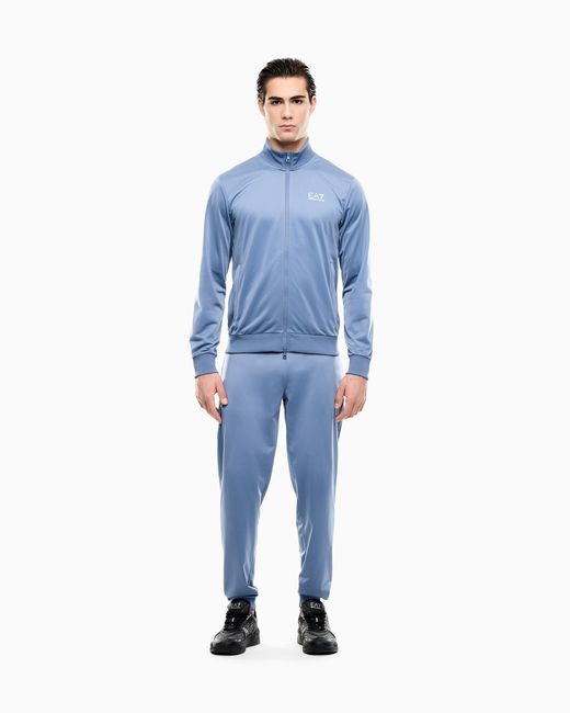 EA7 Blue Technical-Fabric Core Identity Tracksuit for men