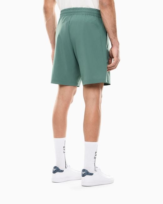 EA7 Green Tennis Pro Shorts for men