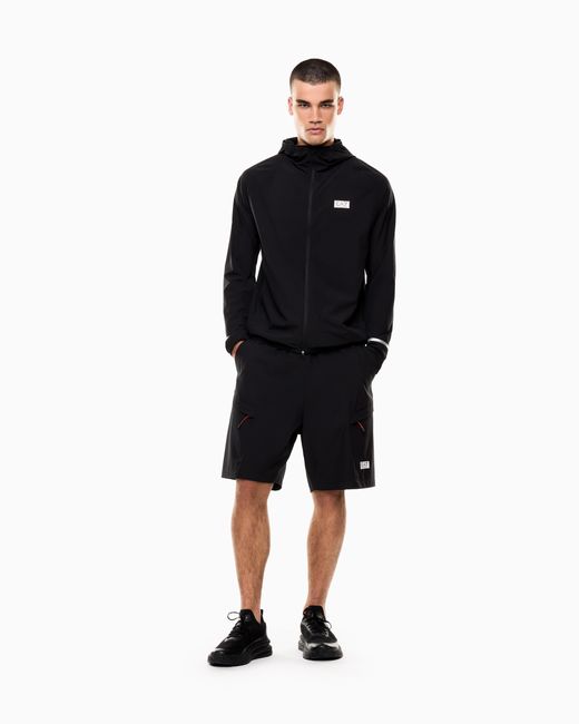 EA7 Black Dynamic Athlete Zip-Up Sweatshirt for men