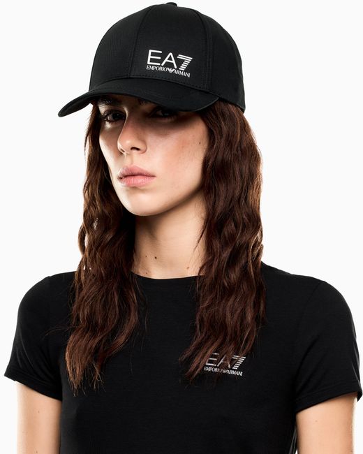 EA7 Black Baseballcap Baumwolle Verstellbarem Verschluss Caps U