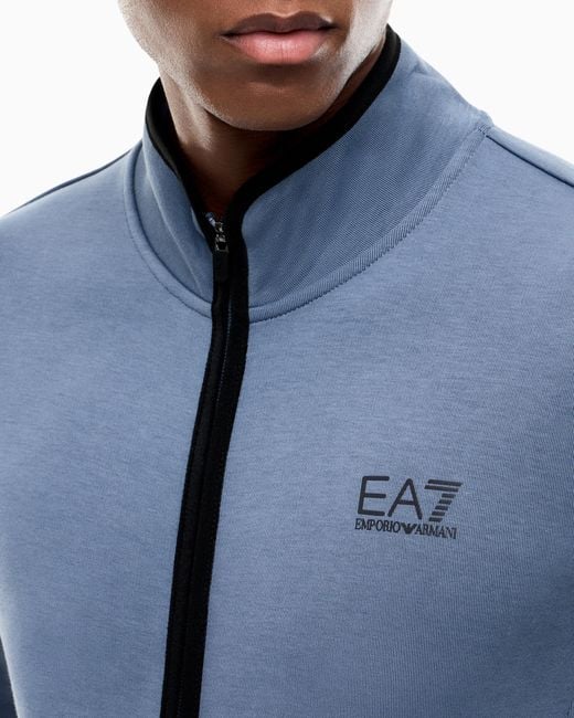 EA7 Blue Tracksuit Natural Ventus 7 Regular Fit Cotton Blend Jersey for men