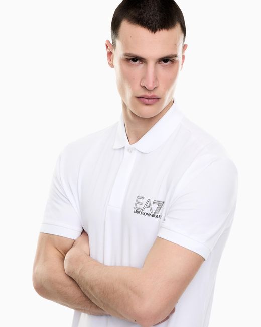 EA7 White Visibility Cotton Jersey T-Shirt for men