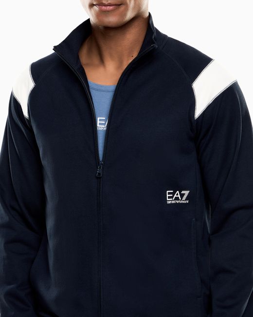 EA7 Blue Core Identity Cotton Tracksuit for men