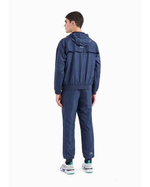 EA7 Blue Dynamic Athlete Printed Tracksuit In Ventus7 Technical Fabric for men