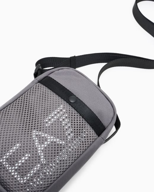 EA7 Black Technical Fabric Belt Bag