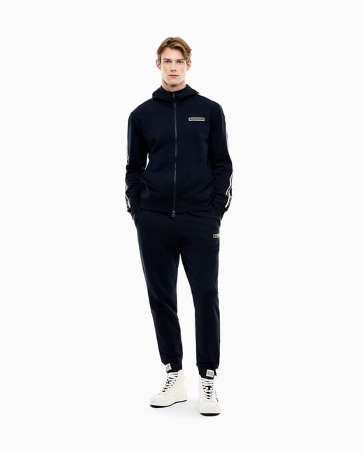 EA7 Blue Hoodie Logo Series Regular Fit for men