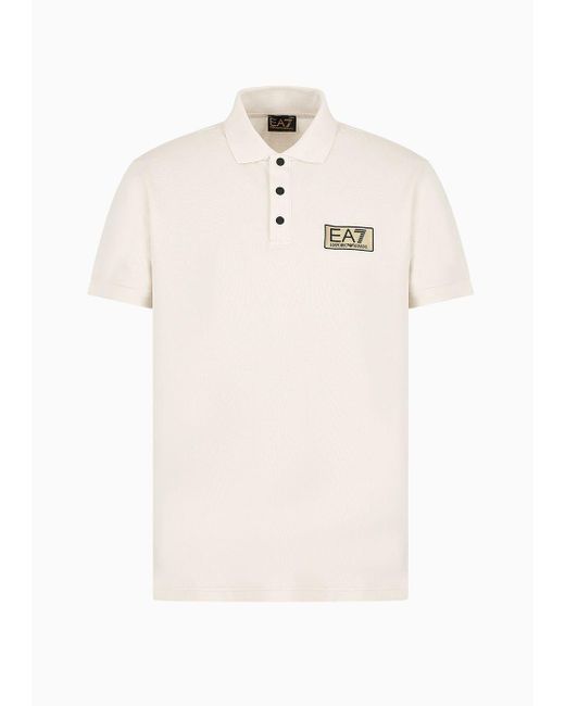 EA7 Natural Gold Label Pima-cotton Polo Shirt for men