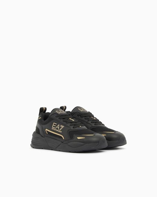 EA7 Black Sneakers Ace Runner New With Rubber Soles
