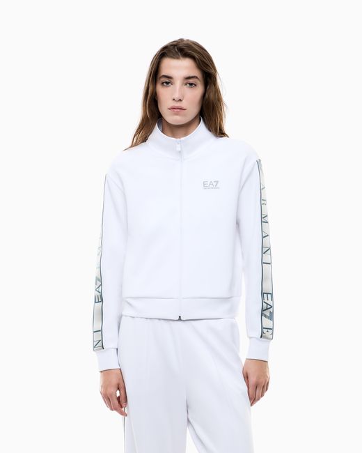EA7 White Dynamic Athlete Zip-Up Sweatshirt