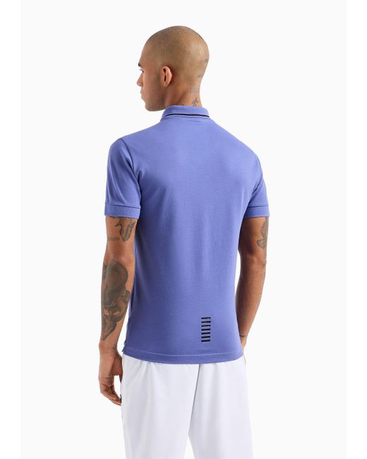 EA7 Core Identity Poloshirt Aus Baumwollpikee Mit Stretchanteil in Blue für Herren