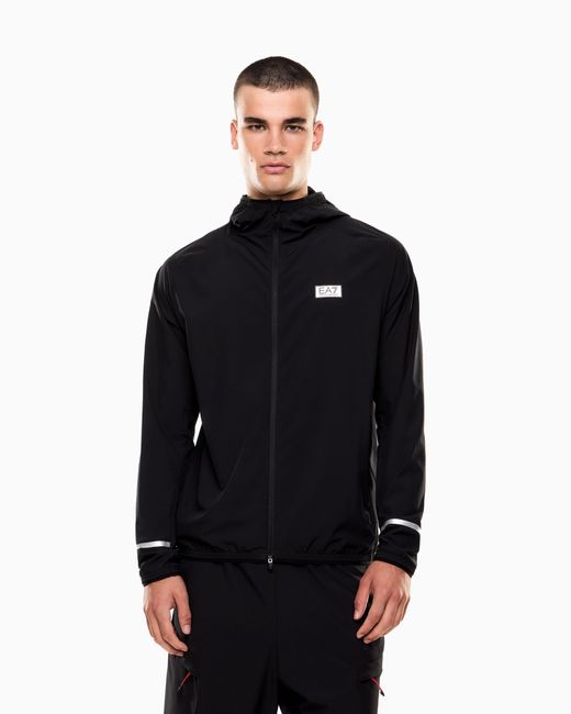 EA7 Black Dynamic Athlete Zip-Up Sweatshirt for men