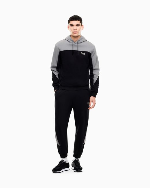 EA7 Blue Hoodie Regular Fit Jersey for men