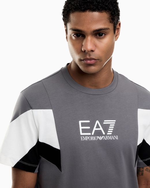 T-Shirt Girocollo Summer Block di EA7 in Gray da Uomo
