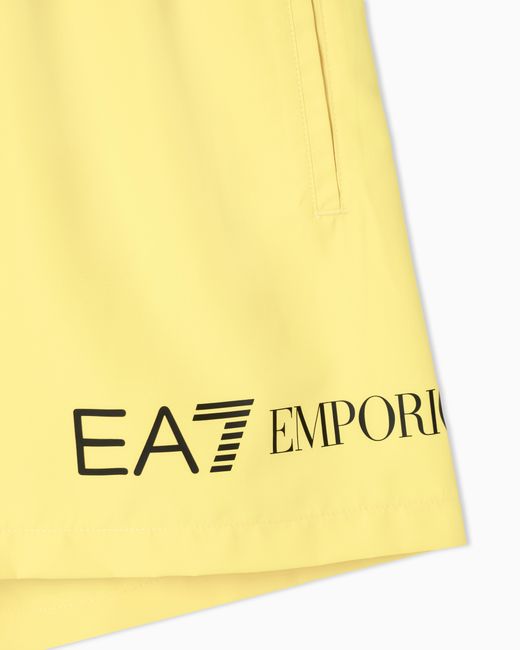 EA7 Yellow Swim Trunks With Logo for men