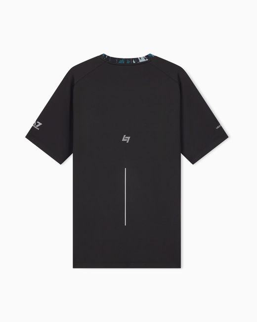 EA7 Blue Slim Fit Jersey T-Shirt Ventus 7 With Allover Graphic for men