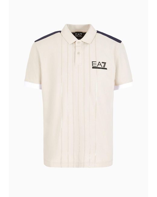 EA7 Golf Club Poloshirt Aus Baumwollstretch in Natural für Herren