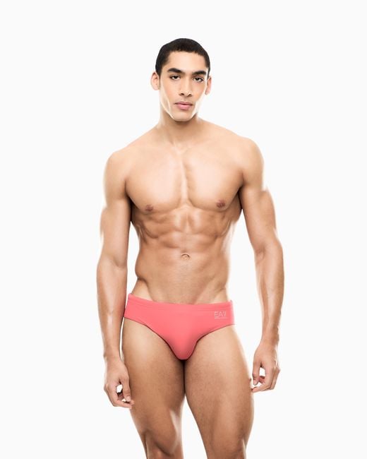 EA7 Red Swimming Briefs With An Elastic Waist And Drawstring for men
