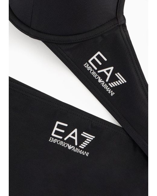 EA7 Black Push-up Bikini With Logo