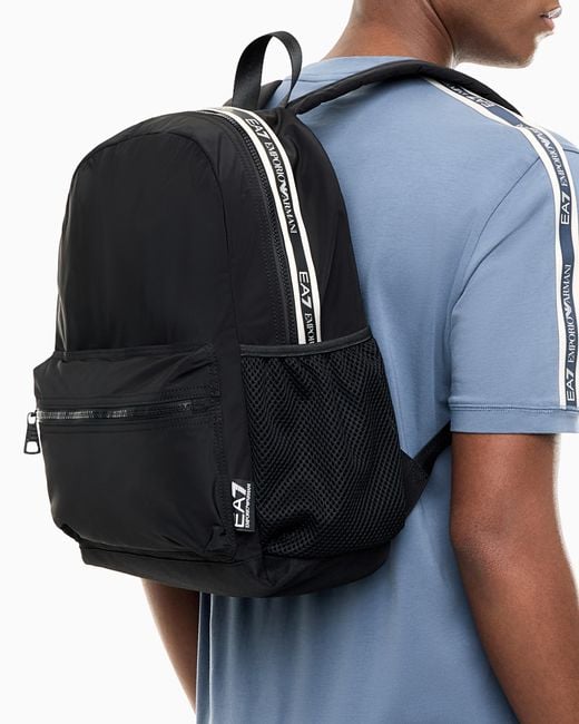 EA7 Black Backpack With A Lining